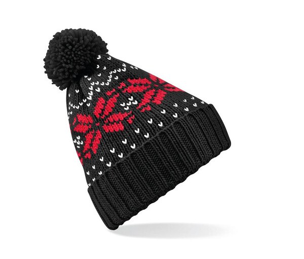 Beechfield BF456 - Chic Winter Blossom Knit Beanie with Pom Pom