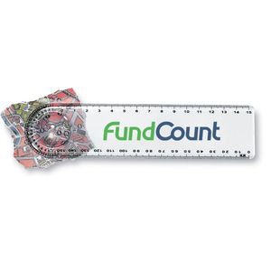 LASTA Multifunctional 15cm Ruler with Magnifier & Protractor - GiftRetail KC3102