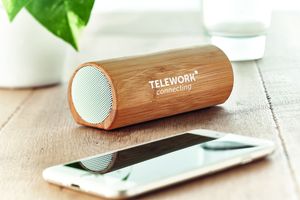 SPEAKBOX Eco-Friendly Bamboo Wireless Stereo Speaker 10W - GiftRetail MO6219
