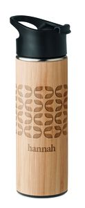 NANDA Eco-Friendly Bamboo Insulated Flask 450ml Leak-Proof - GiftRetail MO6371