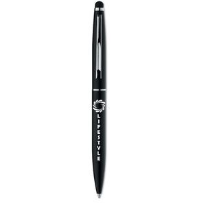 QUIM Elegant Twist Action Pen with Stylus and Blue Ink - GiftRetail MO8211