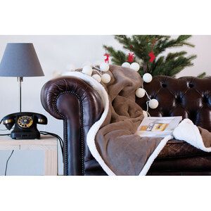 ZERMATT Blanket coral fleece/ sherpa - GiftRetail MO9089