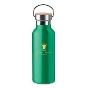 HELSINKI 500ml Bamboo Lid Insulated Flask - GiftRetail MO9431