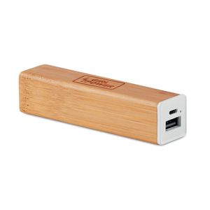 POWERBAM Eco-Friendly Bamboo Power Bank 2200 mAh with USB - GiftRetail MO9673