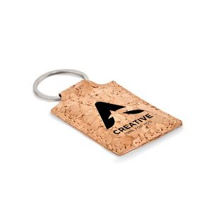 CONCON Eco-Friendly Rectangular Cork Key Ring - GiftRetail MO6878