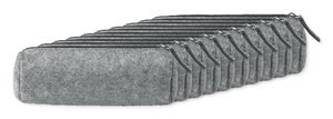 Pack of 10 GiftRetail MO9819 - PENLO Felt zippered pencil case