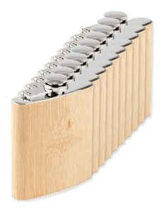 Paket od 100 GiftRetail MO6356 - HIPHIP Eco-Friendly Bamboo Slim Hip Flask 175ml