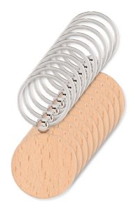 Paket od 10 GiftRetail MO9773 - TOTY WOOD Round wooden key ring