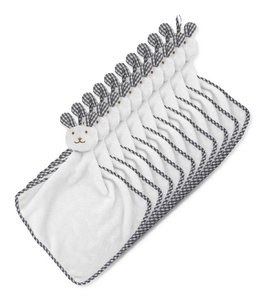 Pack of 10 GiftRetail MO9777 - HUG ME Velvet Plush Baby Towel with Rabbit Hood