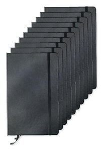 Pack of 10 GiftRetail MO1804 - ARCONOT Premium A5 Notebook with Elastic Closure